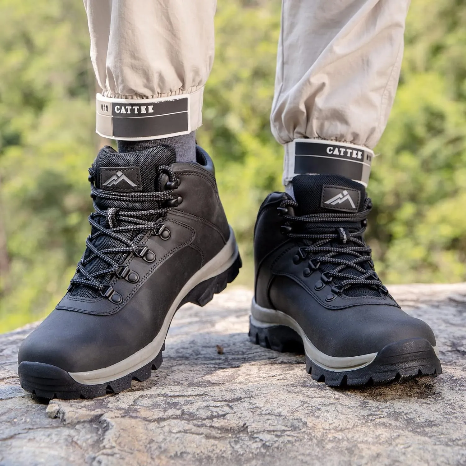 CC-Los Men's Waterproof Hiking Boots Work Boots Durable Non Slip Outdoor Shoes Size 7.5-14