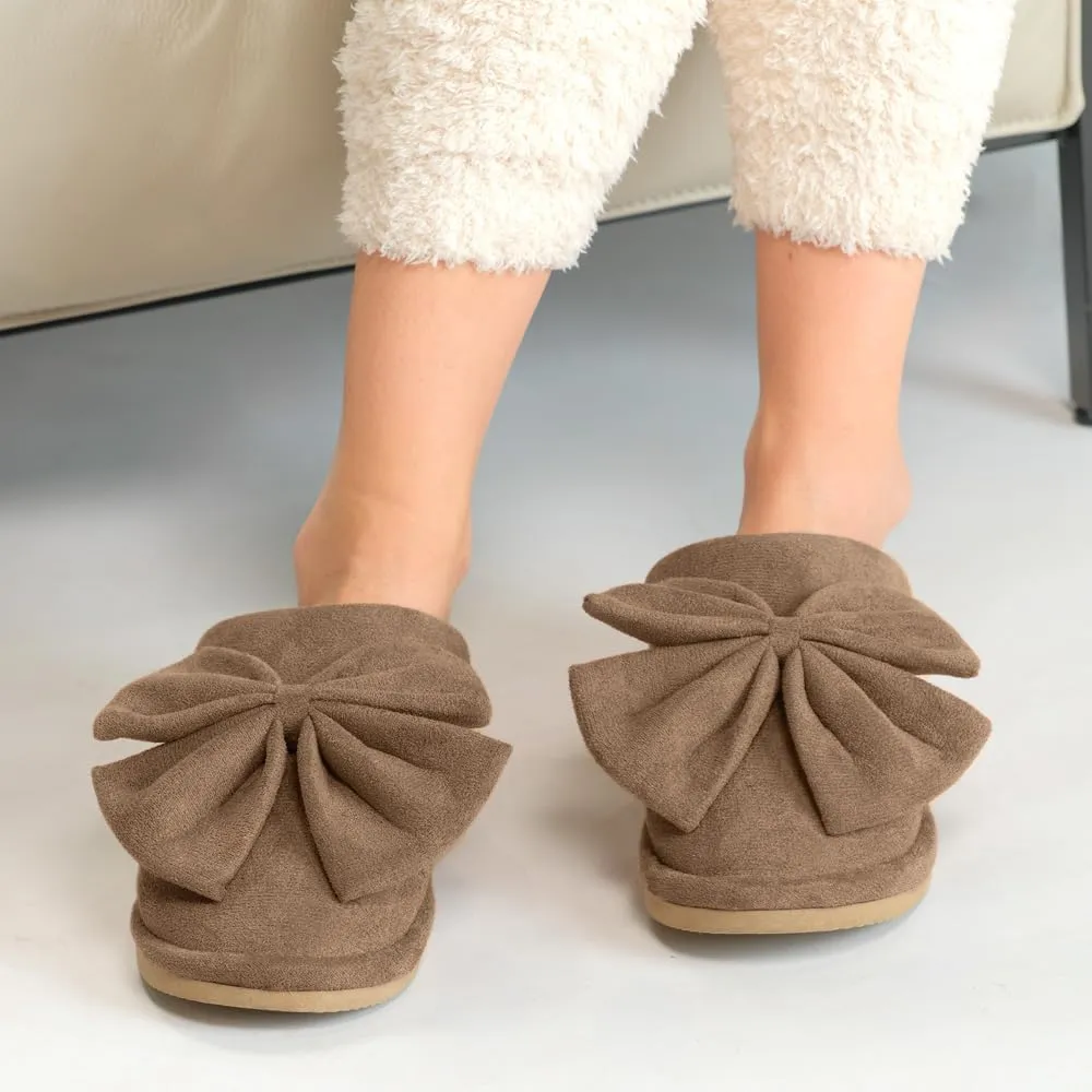 C.C Suede Faux Fur Lined House Indoor-Outdoor Slippers Slip-On for Women