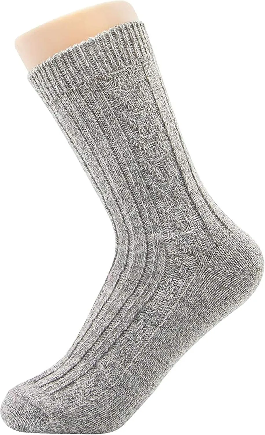 Century Star Women's Knit Pattern Sports Socks - Crew Cut, Warm & Soft Cashmere Blend for Winter