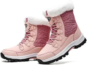 CERYTHRINA Women's Waterproof Snow Boots Winter Mid Calf Booties Warm Fur Lining Winter Shoes