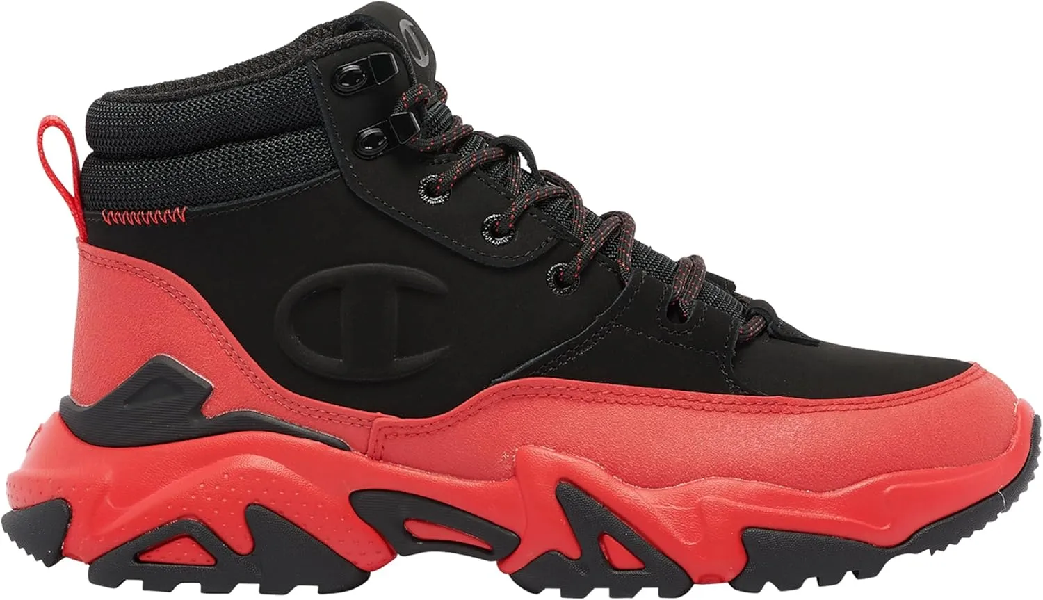 Champion Men's Bromad Lock Shoes Boots (Black/Scarlet, US Footwear Size System, Adult, Men, Numeric, Medium, 10.5)