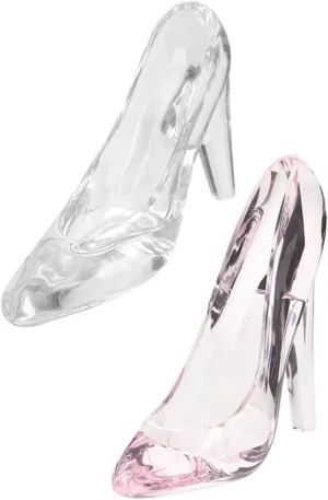 CHILDWEET 2Pcs Faux Crystal High Heel Shoe Ornaments Decorative Desktop Statues for Home Office Shoe Figurines Birthdays Special Occasions
