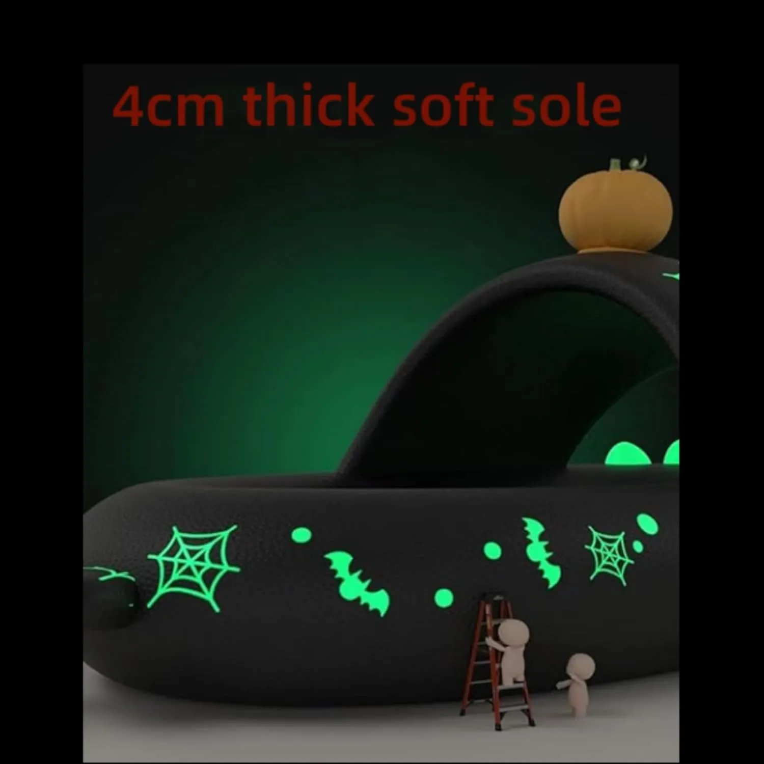Christmas Shark Slipper, Spooky Shark Slides Glow In The Dark For Men Women,Halloween 3D Cartoon Shark Slides