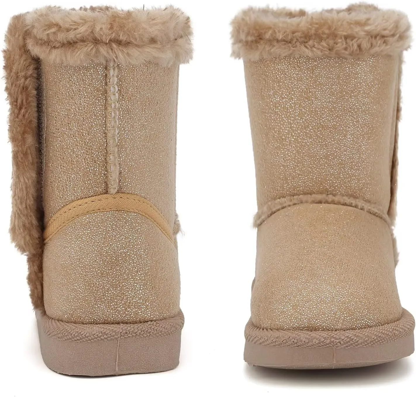 CIOR Toddler Snow Boots for Girls Boys Winter Warm Kids Button Boots Outdoor Shoes