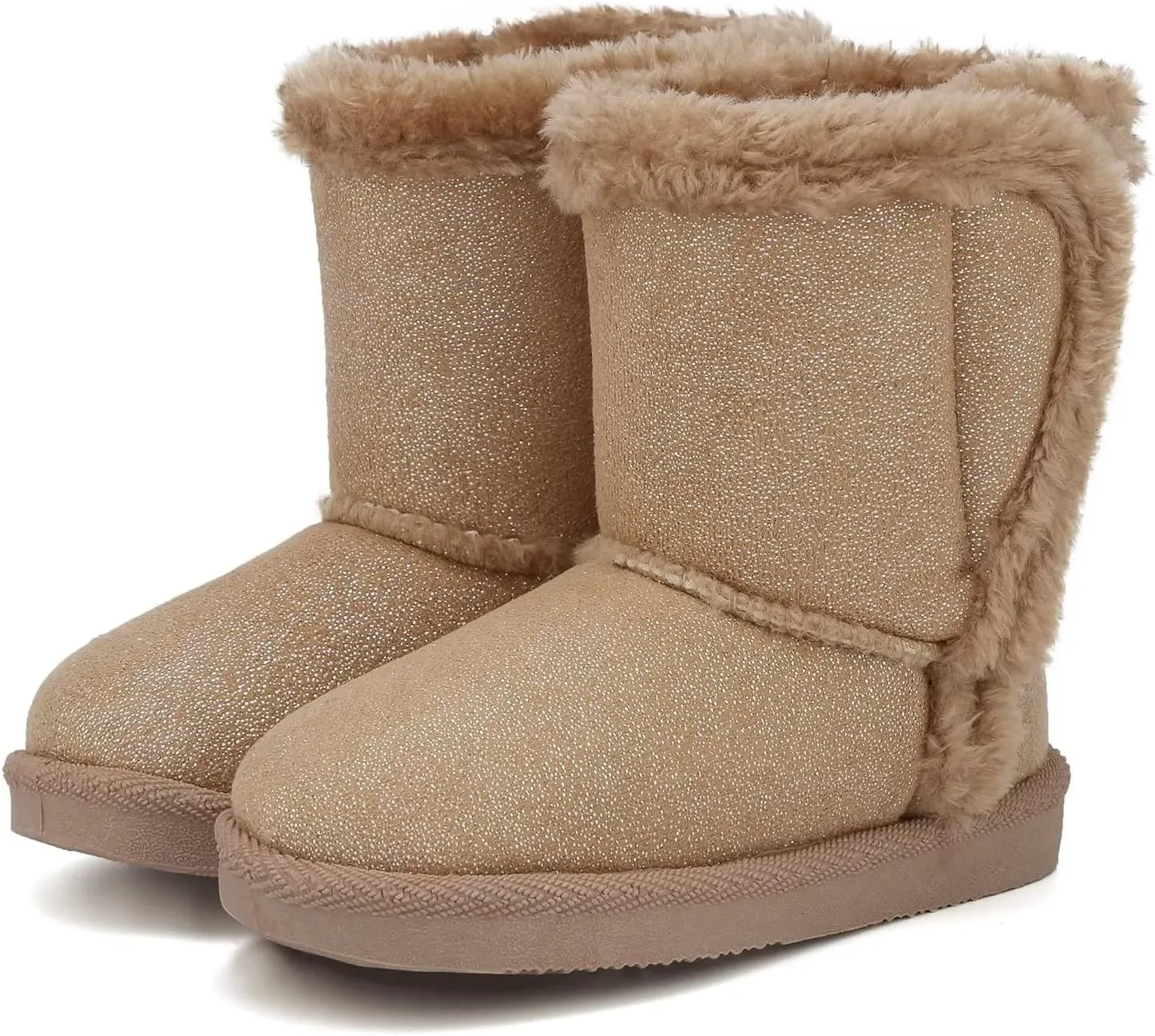 CIOR Toddler Snow Boots for Girls Boys Winter Warm Kids Button Boots Outdoor Shoes