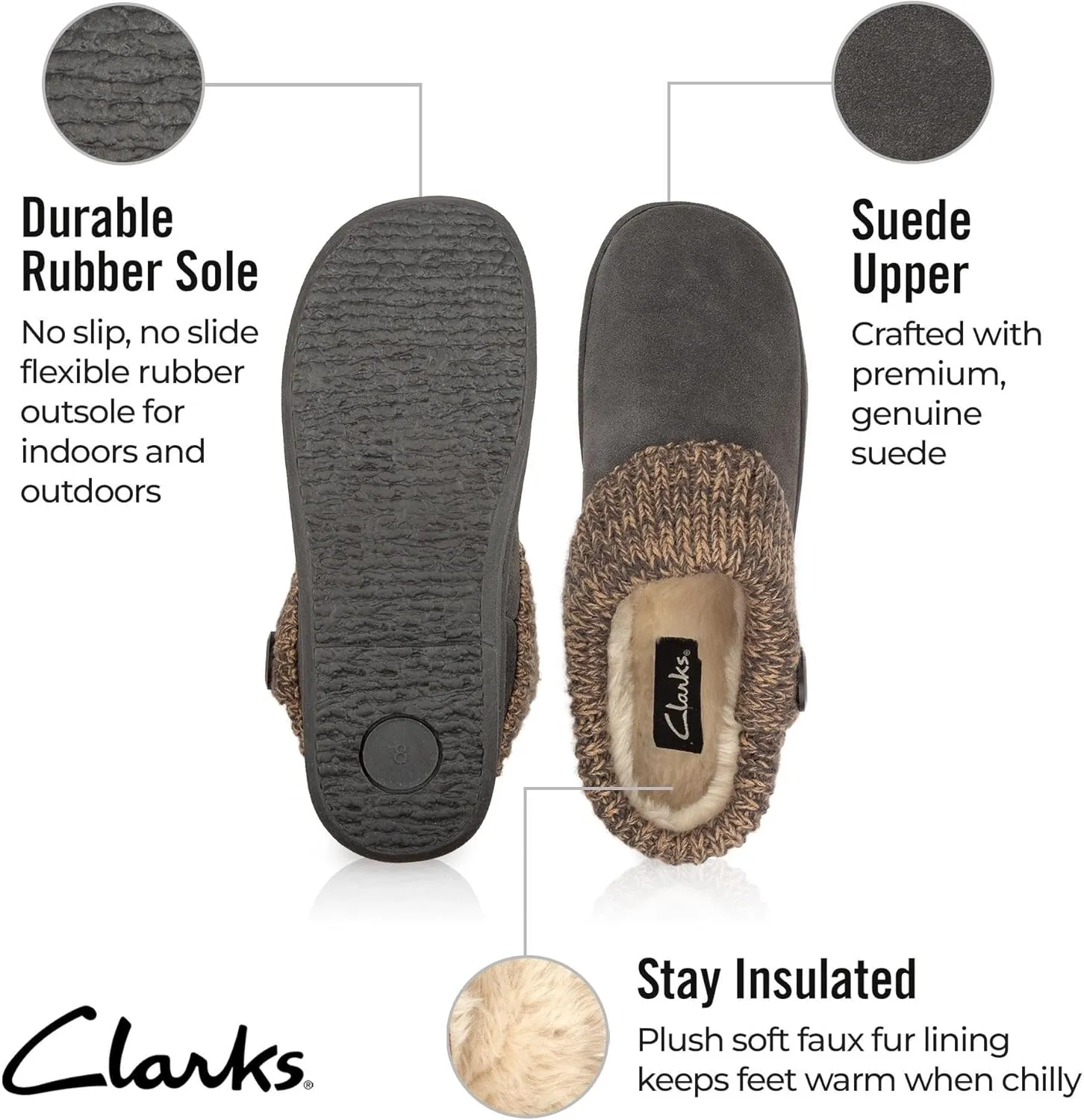 Clarks Women's Knit Scuff Slipper