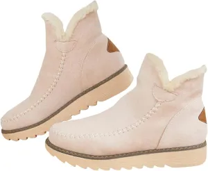 Classic Non-Slip Ankle Snow Booties Warm Fur Lining Boots, Women's Cashmere Waterproof Non-Slip Ankle Snow Boot