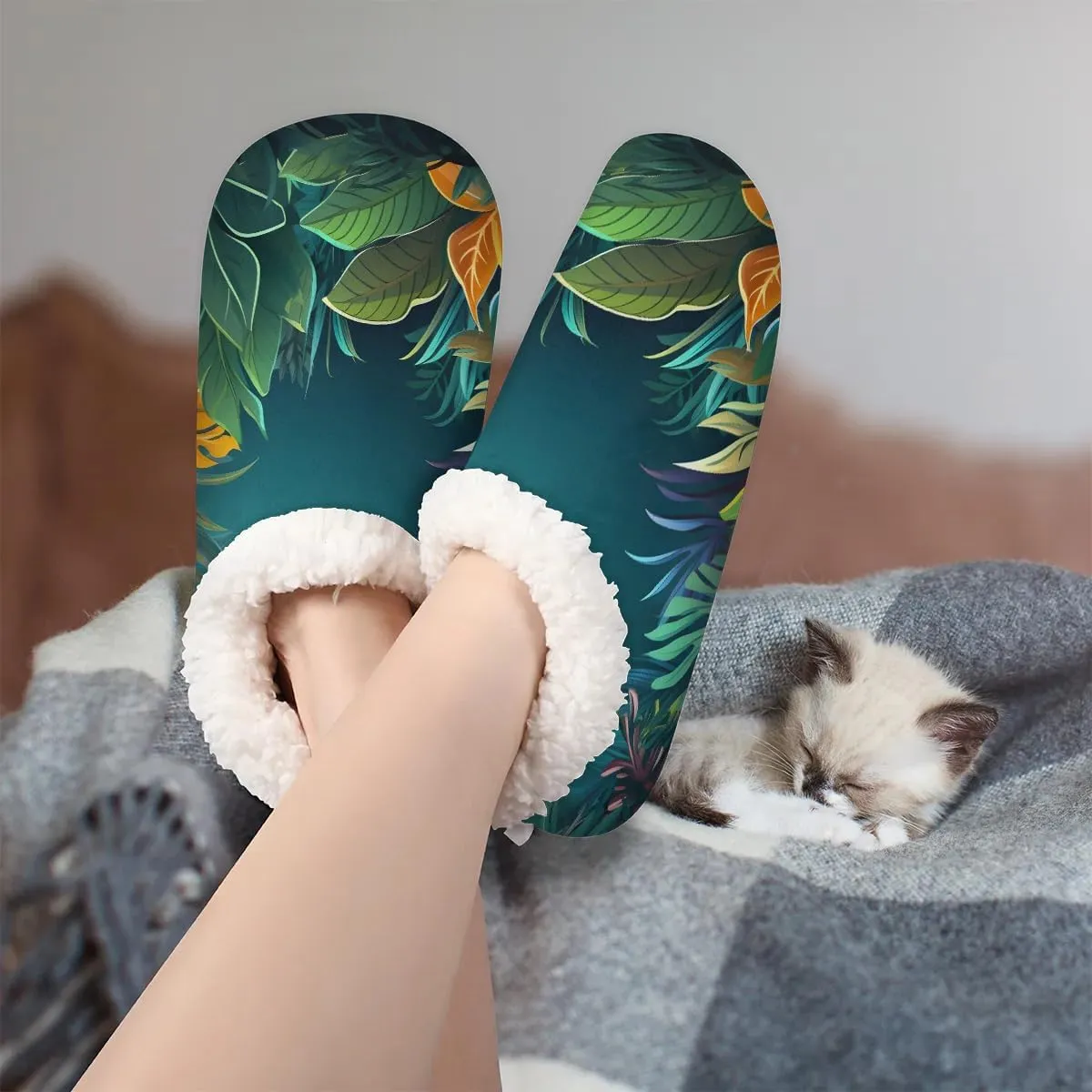 Closed Back Slippers for Women Men Cozy Warm House Slippers Indoor Outdoor House Shoes
