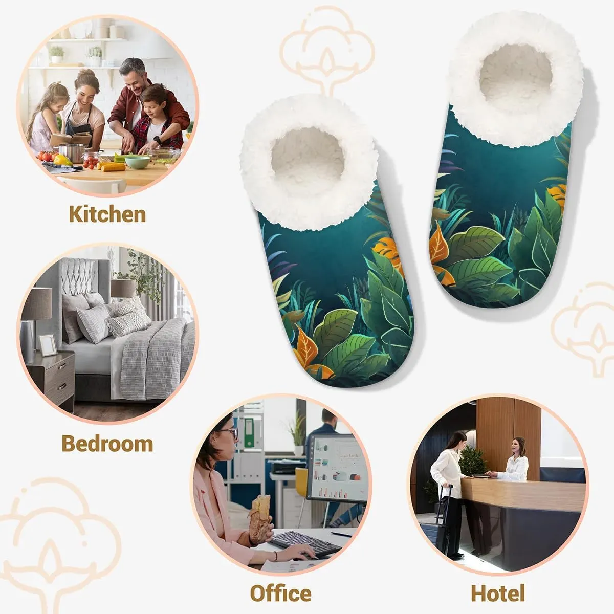 Closed Back Slippers for Women Men Cozy Warm House Slippers Indoor Outdoor House Shoes
