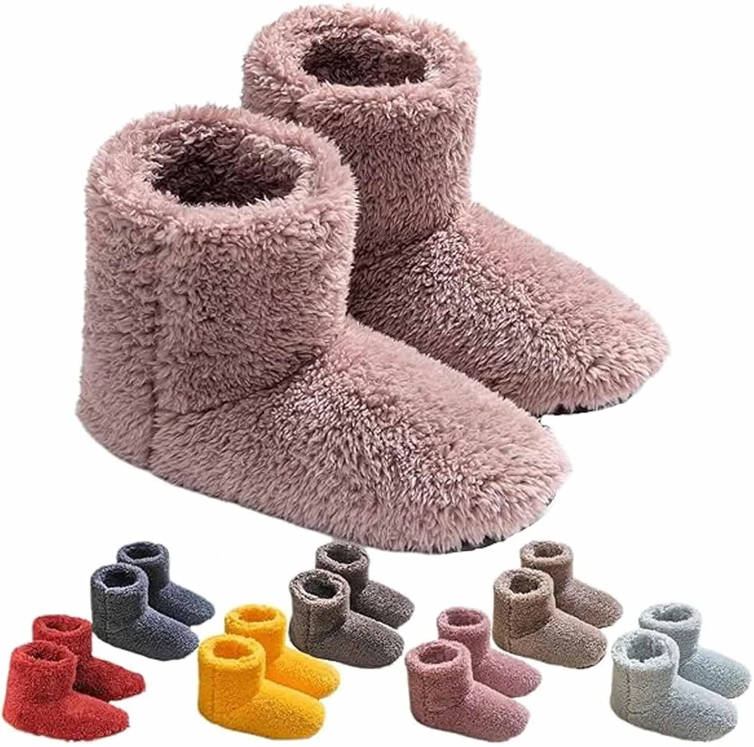 CLOUDEMO Boot Slippers for Women Indoor, Slipper Socks for Women, Cozy Warm Lined Non-Slip House Booties Slippers