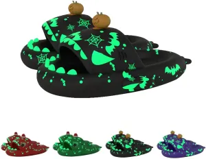 Cloudy Shark Slides, Halloween Christmas Shark Slippers, 3D Cartoon Spooky Shark Slides Glow in the Dark for Men Women