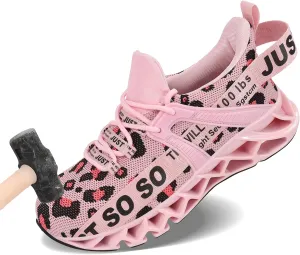 COKAFIL Steel Toe Shoes for Men Women Slip On Work Safety Cap Sneakers Comfortable Puncture Proof Slip Resistant Shoes