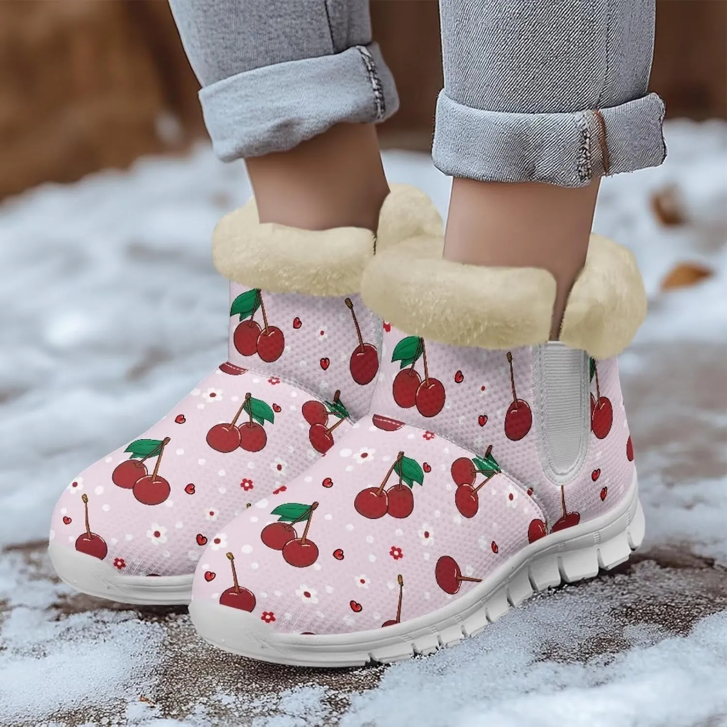 Coloranimal Winter Boots for Women Snow Boots Womens Ankle Boots Warm Fur Lined Winter Shoes Warm Booties Fashion Snow Shoes