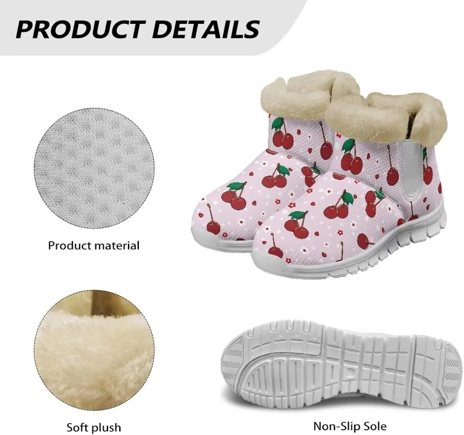 Coloranimal Winter Boots for Women Snow Boots Womens Ankle Boots Warm Fur Lined Winter Shoes Warm Booties Fashion Snow Shoes