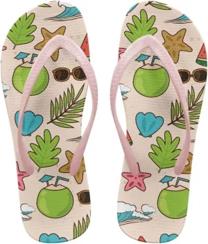 Coloranimal Womens Flip Flops Summer Beach Sandals Non Slip Flip Flops Thong Sandals for Women Lightweight Ladies Slip On Summer Slippers