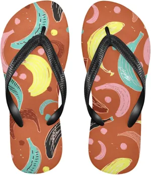 Colorful Bananas Fruit Flip Flops Beach Shower Thong Sandals Rubber Non Slip Summer Slippers Shoes for Men Walking Women