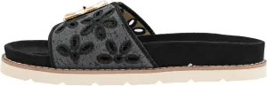 Corkys Footwear Hey Girl Slid In My DM Sandals - Featuring A Cushioned and Lightweight Outsole, An Adjustable Gold Buckle, and Floral Cutouts on the Strap