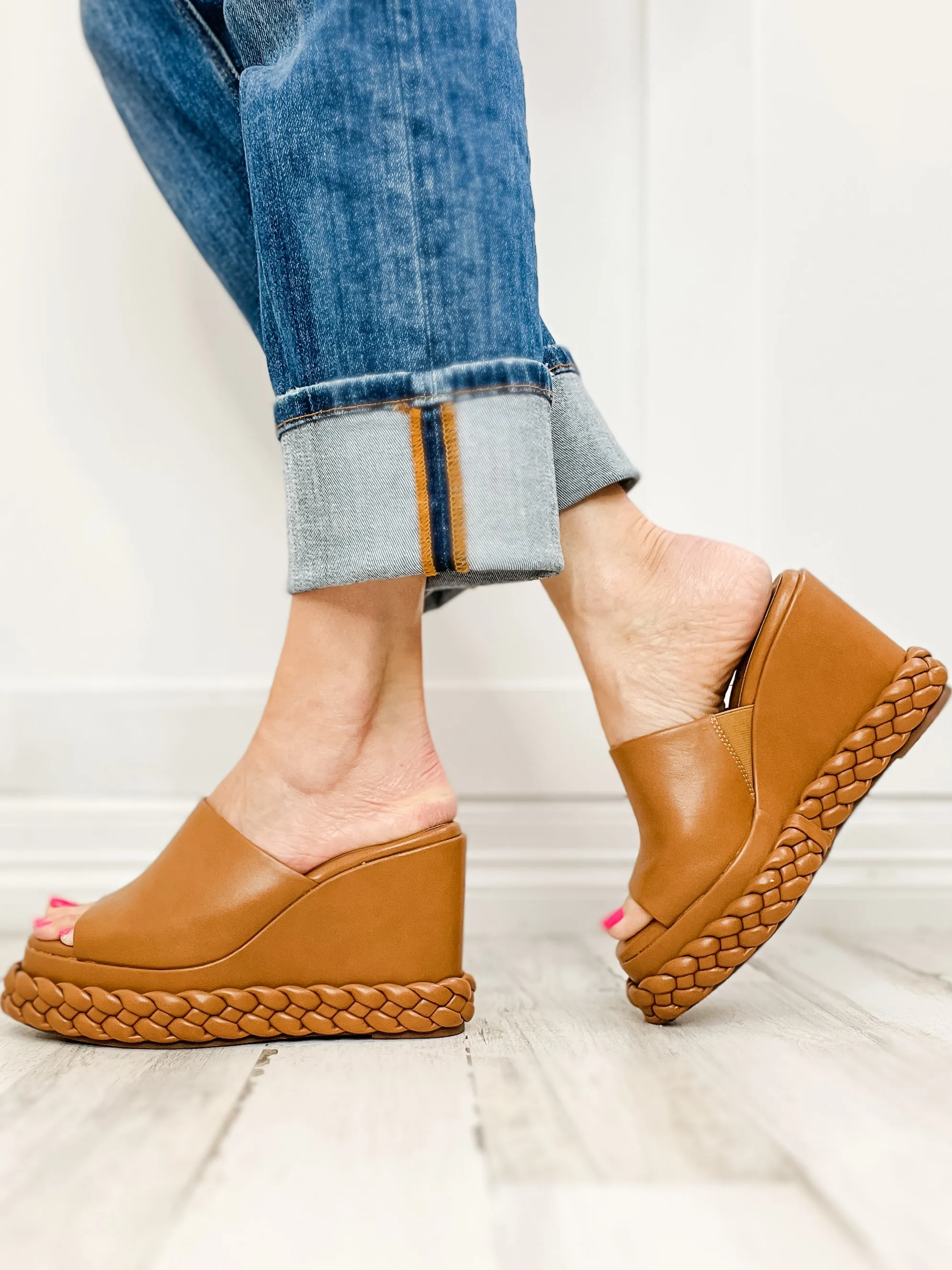 Corkys Resting Beach Face Wedge Sandals in Tan