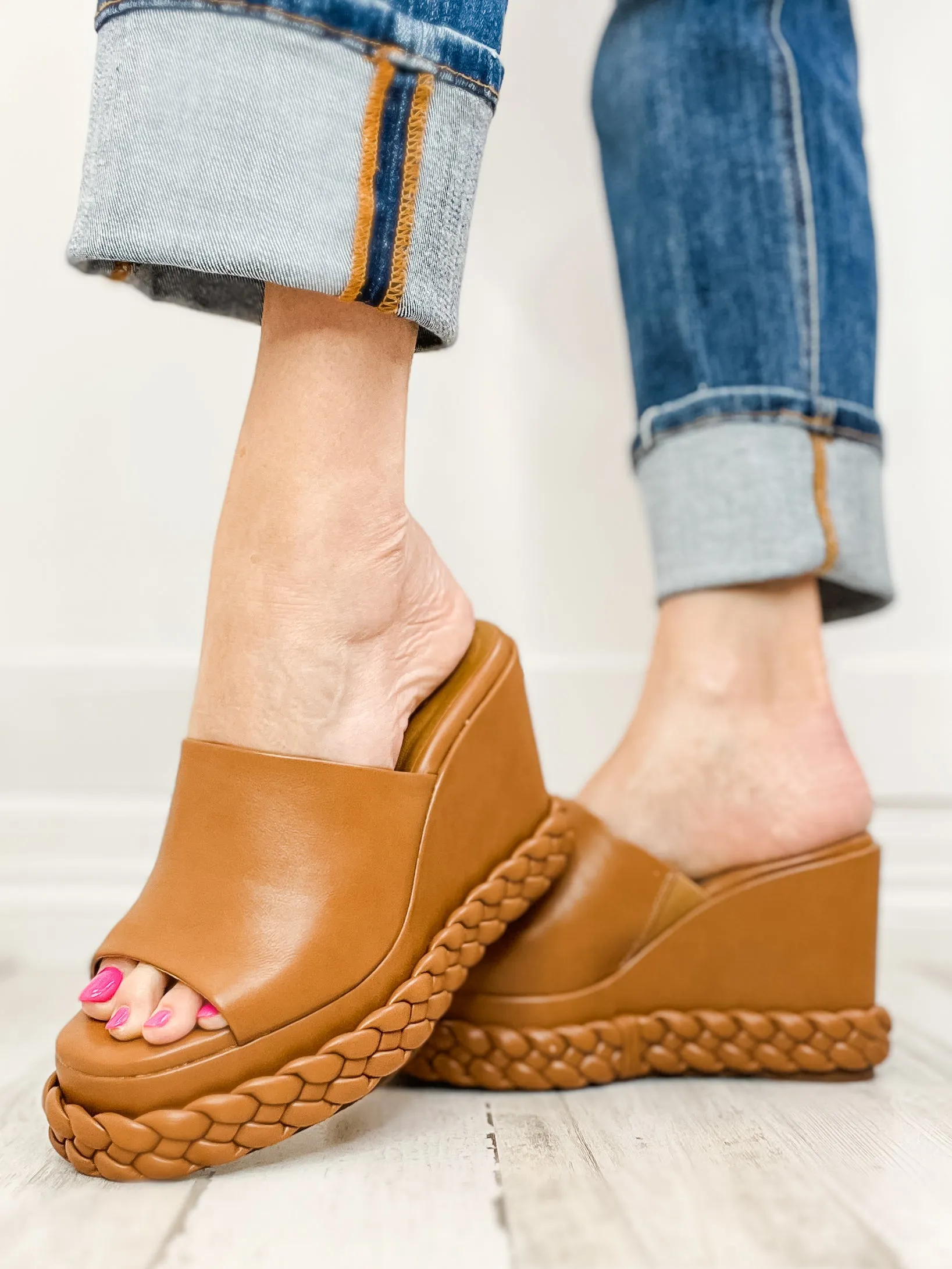 Corkys Resting Beach Face Wedge Sandals in Tan