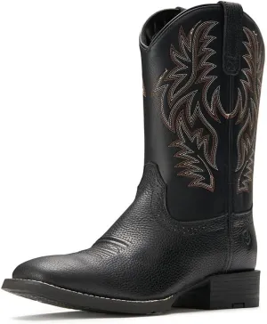 Cowboy Boots For Men - Mens Sport Wide Square Toe Western Boot,Oil/Slip Resistant,Durable Fashionable Classic Pull on 10 Inch Wellington Boots - Soft Toe Work Boots