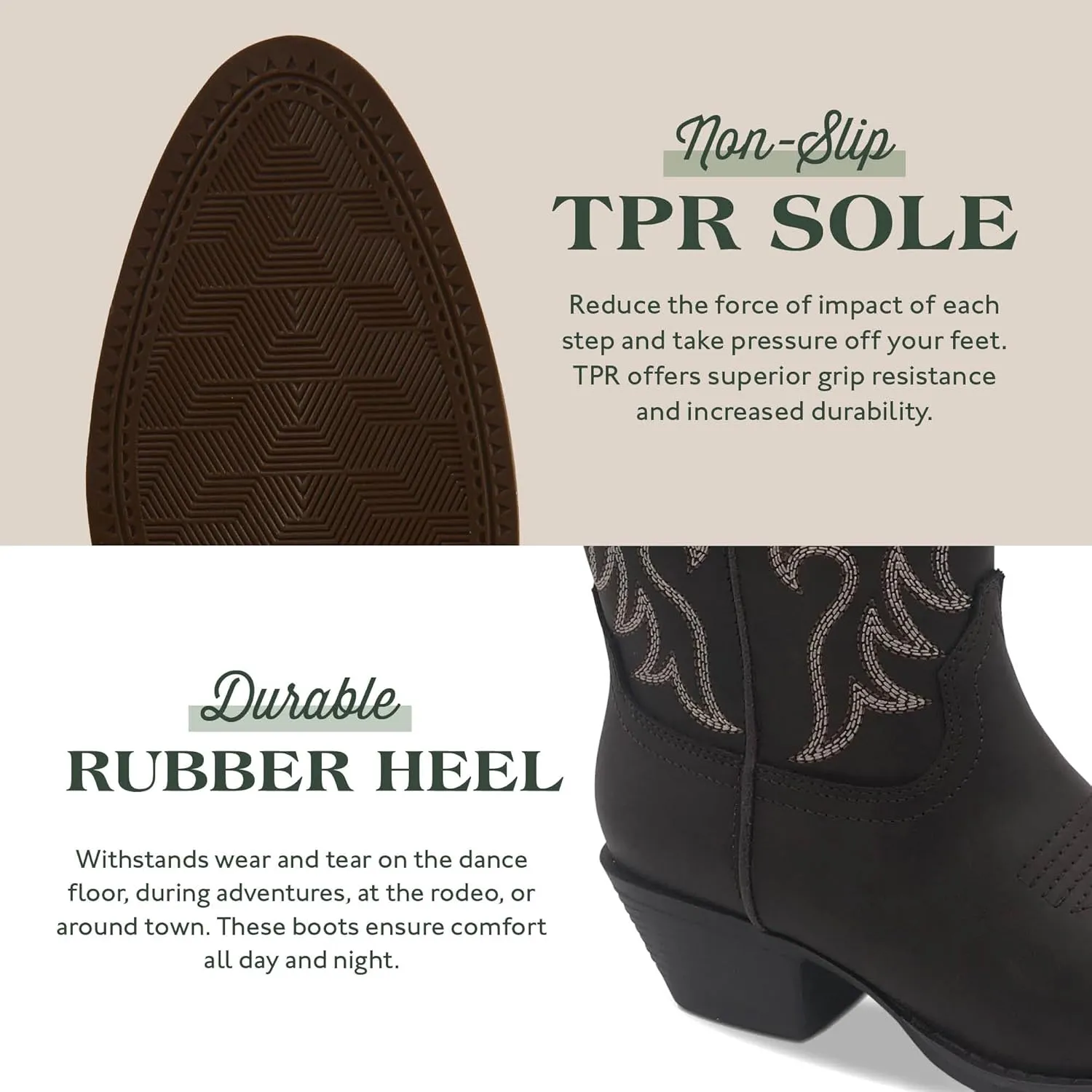 Cowboy Boots for Women - Classic Embroidery Traditional Style Cowgirl Boots, Comfortable Western Boots
