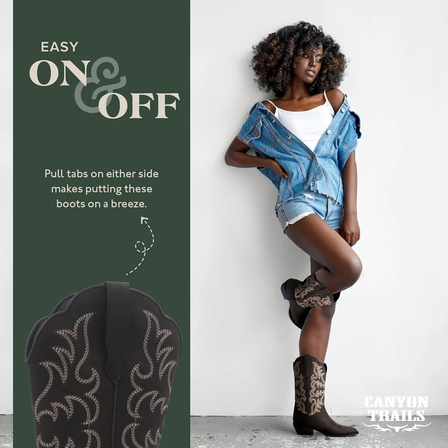 Cowboy Boots for Women - Classic Embroidery Traditional Style Cowgirl Boots, Comfortable Western Boots
