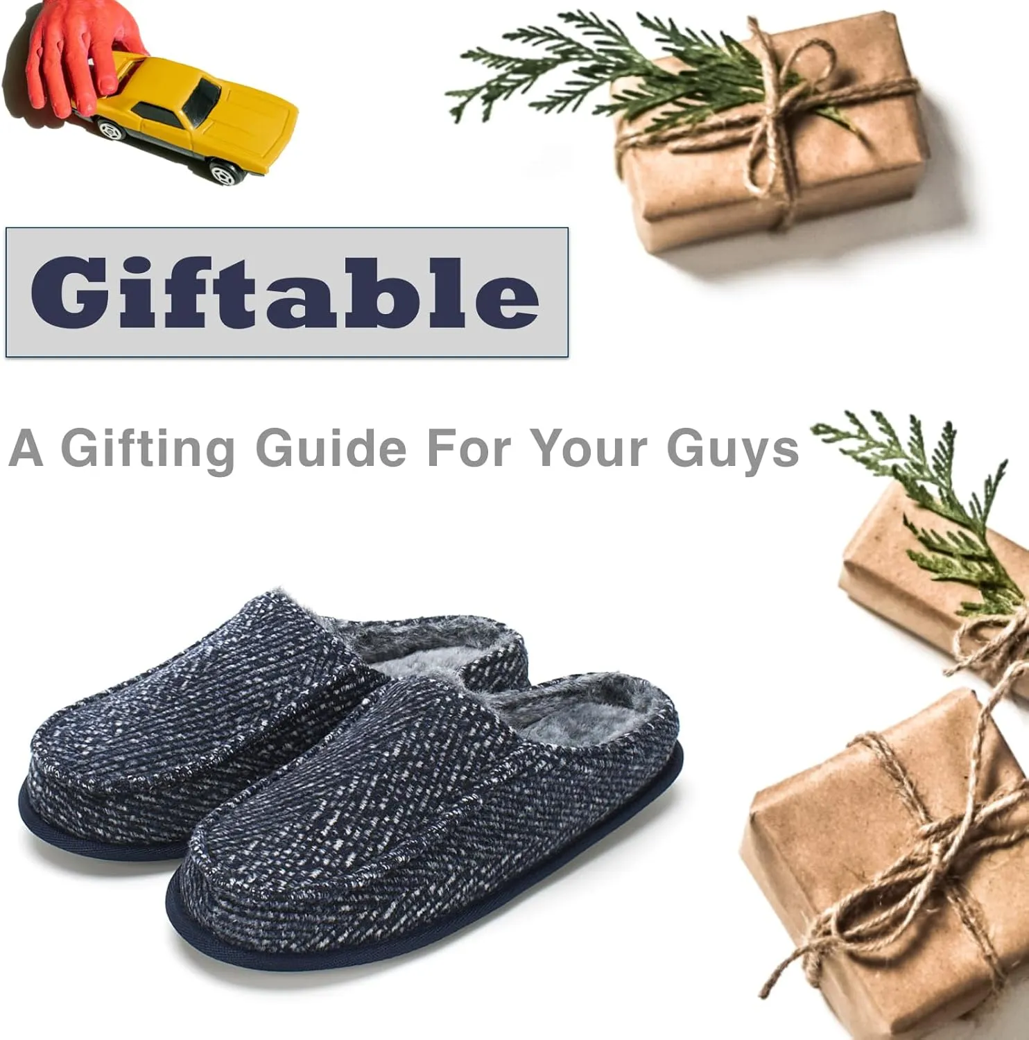 Cozylook Men's Slip-on Slippers, Memory Foam Padded House Moccasins, Non-Slip Sole Indoor/Outdoor, Soft Plush Lining, Cozy Gifts, Sizes 8-15