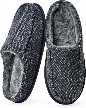 Cozylook Men's Slip-on Slippers, Memory Foam Padded House Moccasins, Non-Slip Sole Indoor/Outdoor, Soft Plush Lining, Cozy Gifts, Sizes 8-15