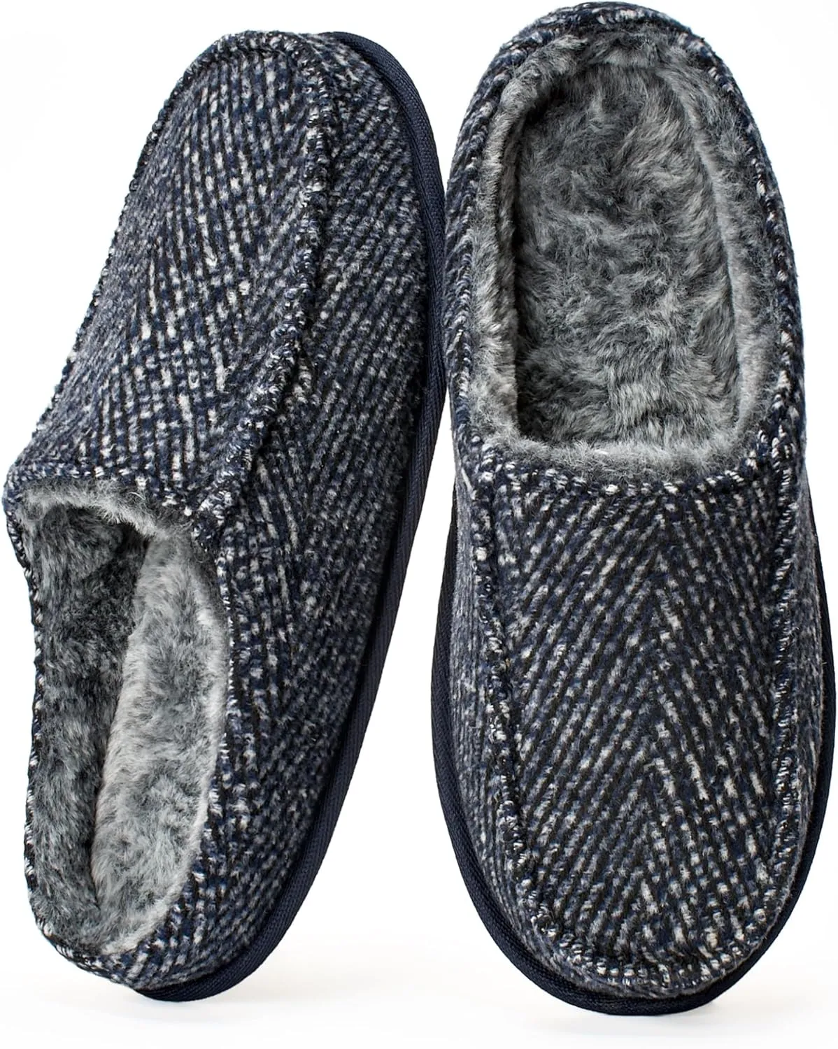Cozylook Men's Slip-on Slippers, Memory Foam Padded House Moccasins, Non-Slip Sole Indoor/Outdoor, Soft Plush Lining, Cozy Gifts, Sizes 8-15