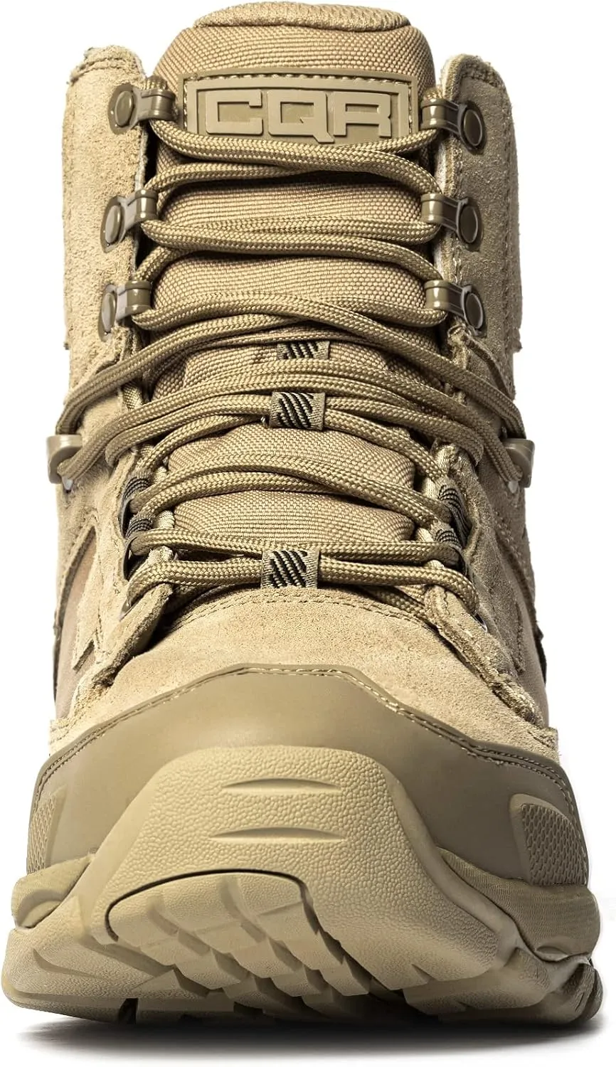 CQR Men's Military Tactical Boots, Lightweight 6 Inches Combat Boots, Durable EDC Outdoor Work Boots