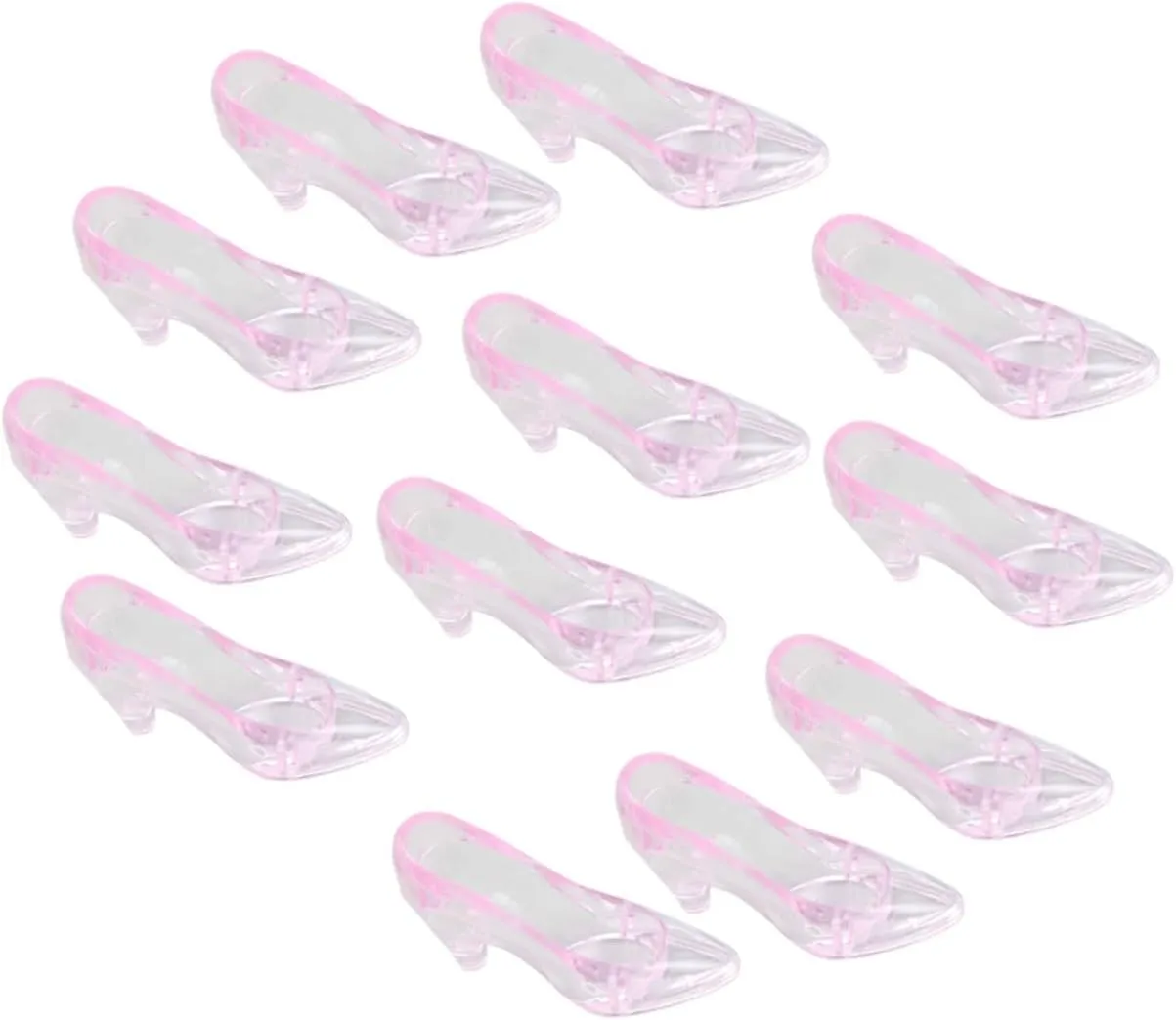 Crystal High Heels Shoes Set 12pcs Mini Plastic Slipper Decor for Baby Shower