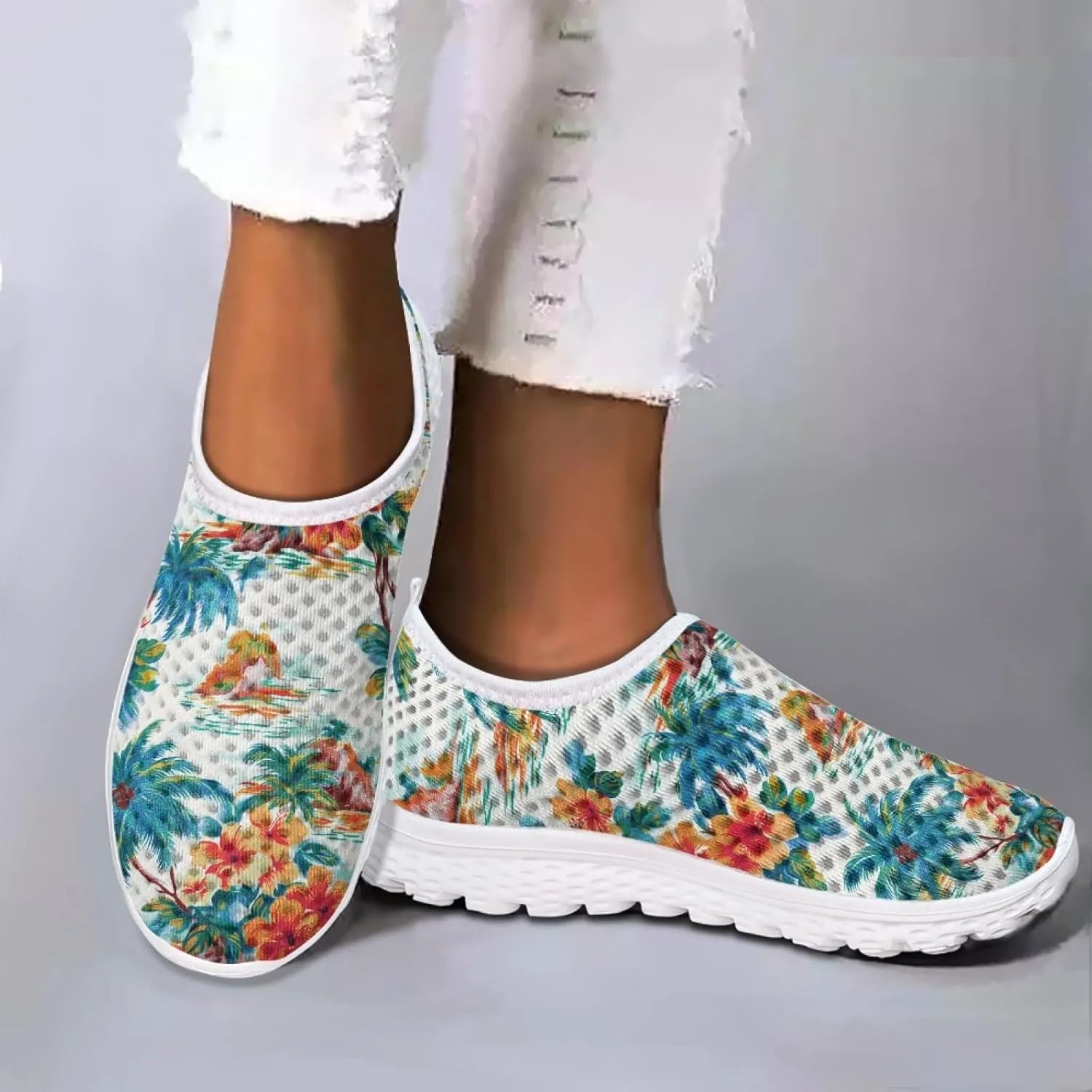 Cumagical Shoes Mesh Quick Drain Design Mens Casual Slip On Shoes