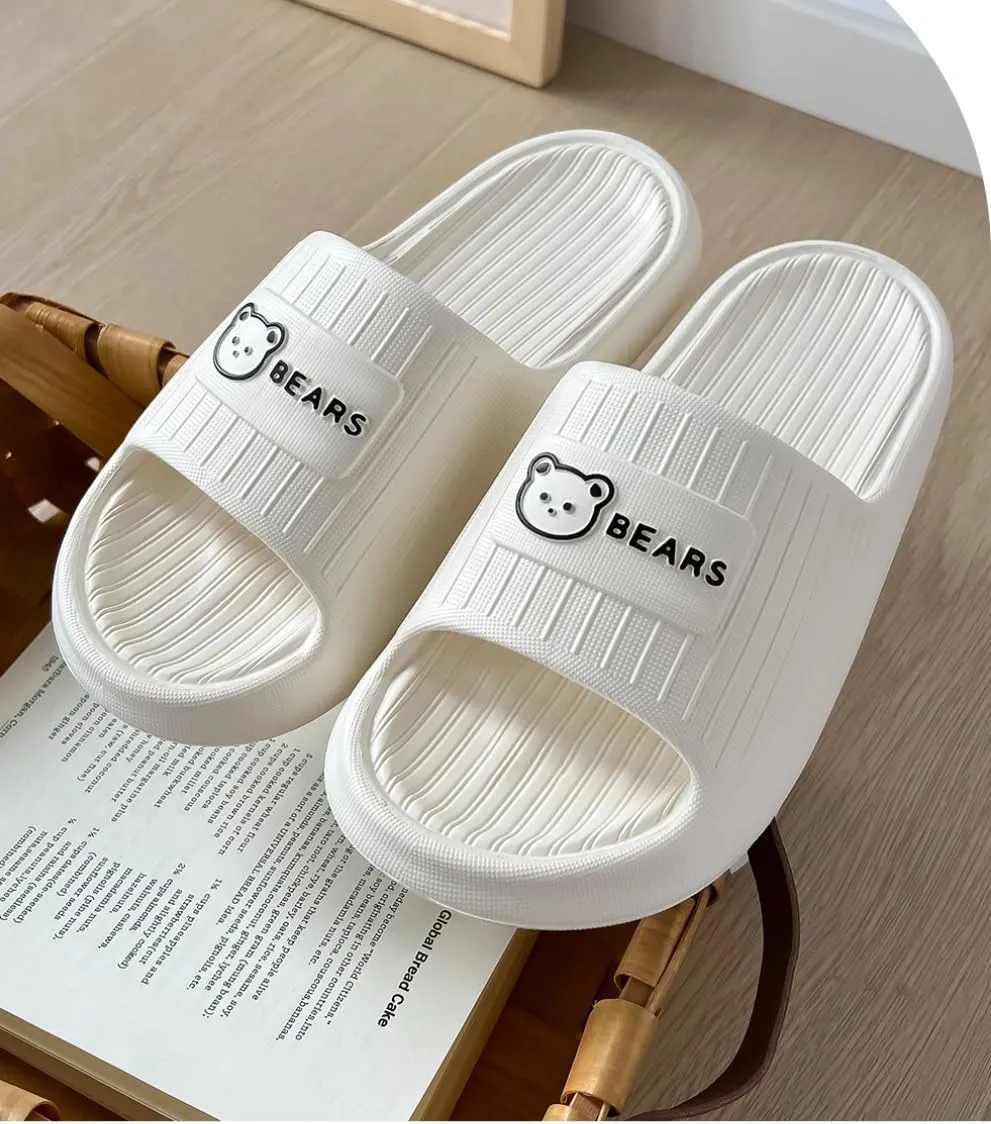 Cute Bear Slippers for Women Summer Feeling Soft Platform Non-Slip Sandals Antislip Indoor Outdoor Slippers Kawaii Gifts for Women Men