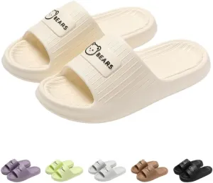 Cute Bear Slippers for Women Summer Feeling Soft Platform Non-Slip Sandals Antislip Indoor Outdoor Slippers Kawaii Gifts for Women Men