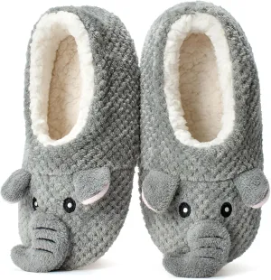 Cute Slippers for Women & Kids, Fuzzy Animal Slipper Socks with Non-slip Soles, Unique Funny Gifts