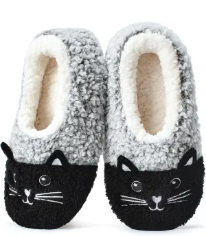 Cute Slippers for Women & Kids, Fuzzy Animal Slipper Socks with Non-slip Soles, Unique Funny Gifts