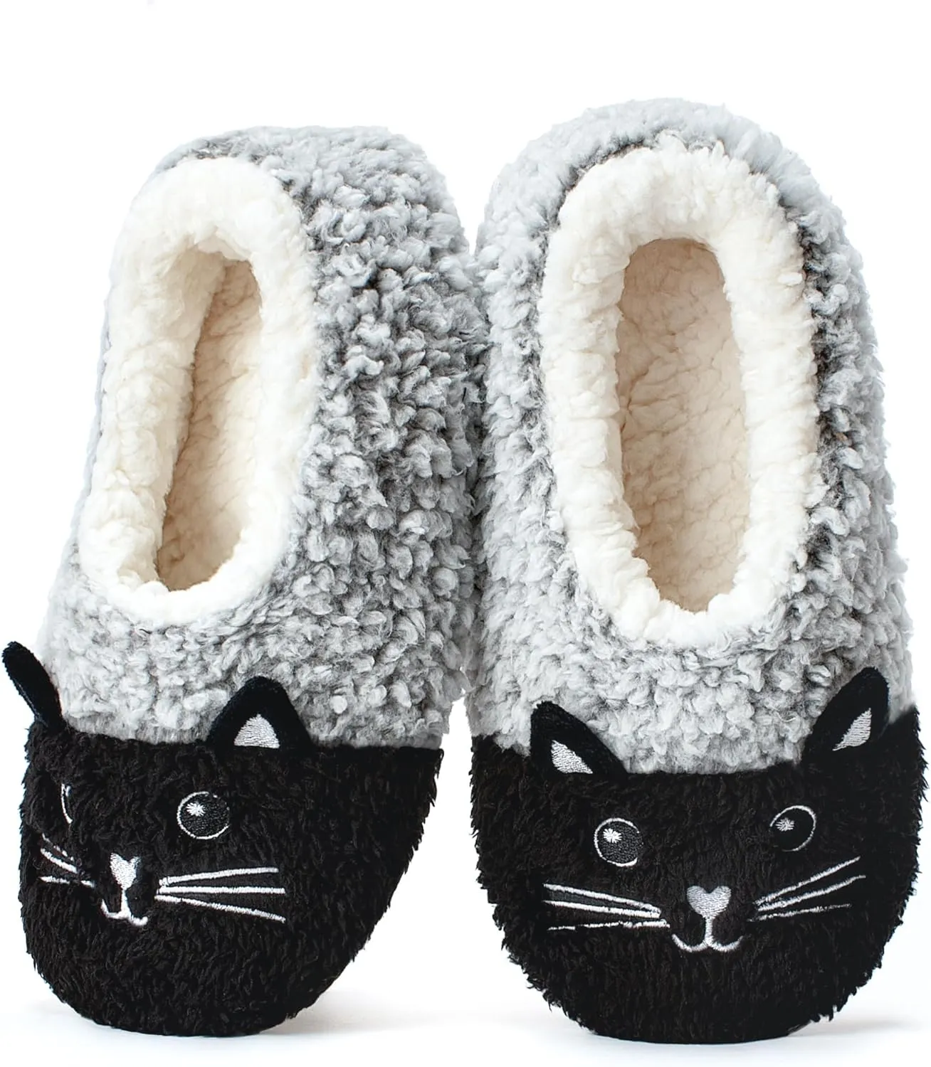 Cute Slippers for Women & Kids, Fuzzy Animal Slipper Socks with Non-slip Soles, Unique Funny Gifts