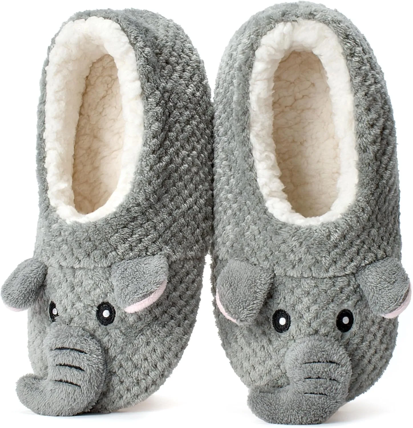 Cute Slippers for Women & Kids, Fuzzy Animal Slipper Socks with Non-slip Soles, Unique Funny Gifts