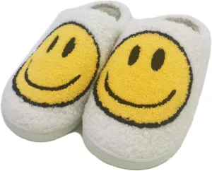 Cute Smile Face Plush Slipper Warm Winter Fleece Home Slip-on Shoes for Family Members