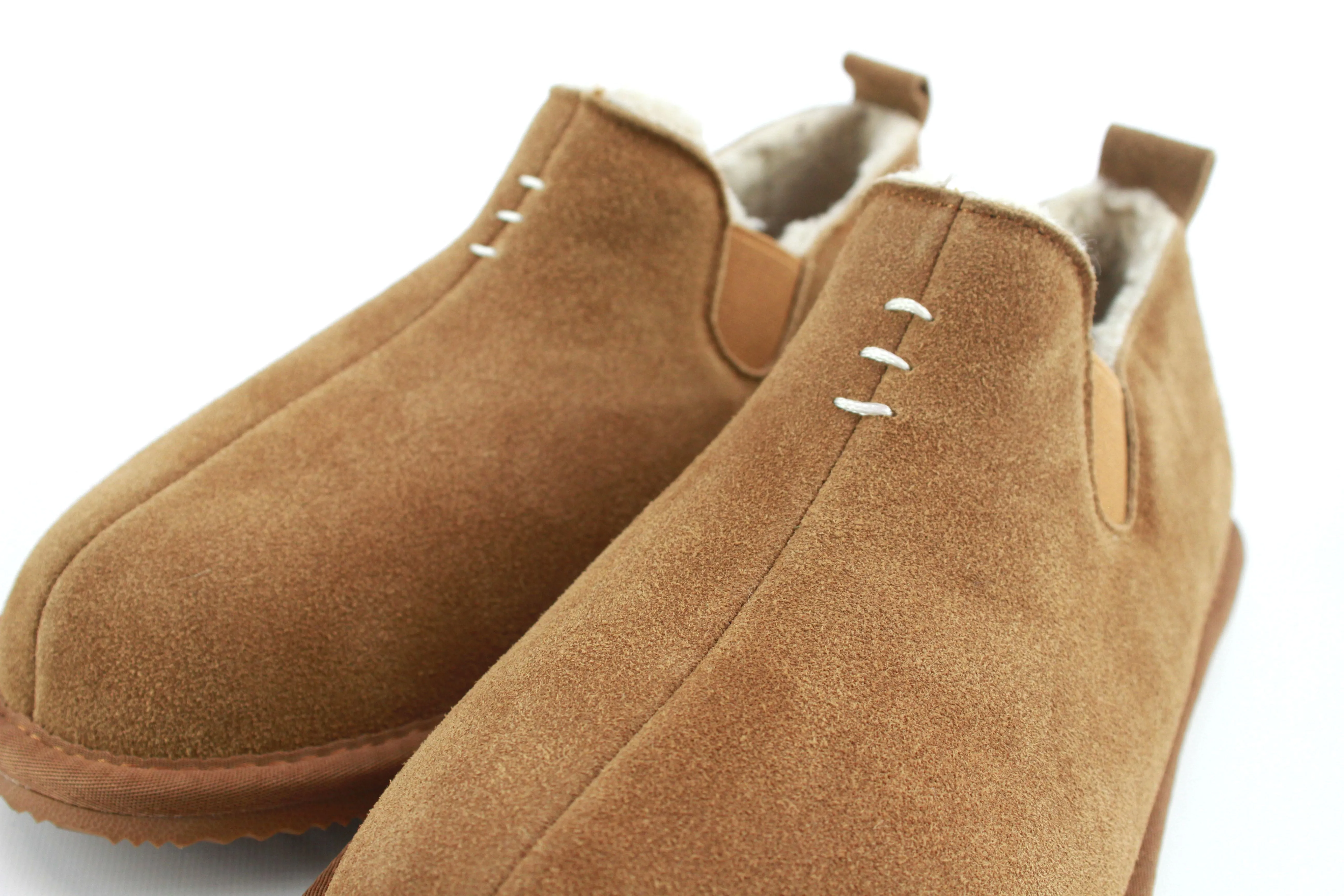 David Men's Berber Fleece Hard Sole Slipper Boot