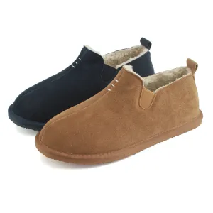 David Men's Berber Fleece Hard Sole Slipper Boot