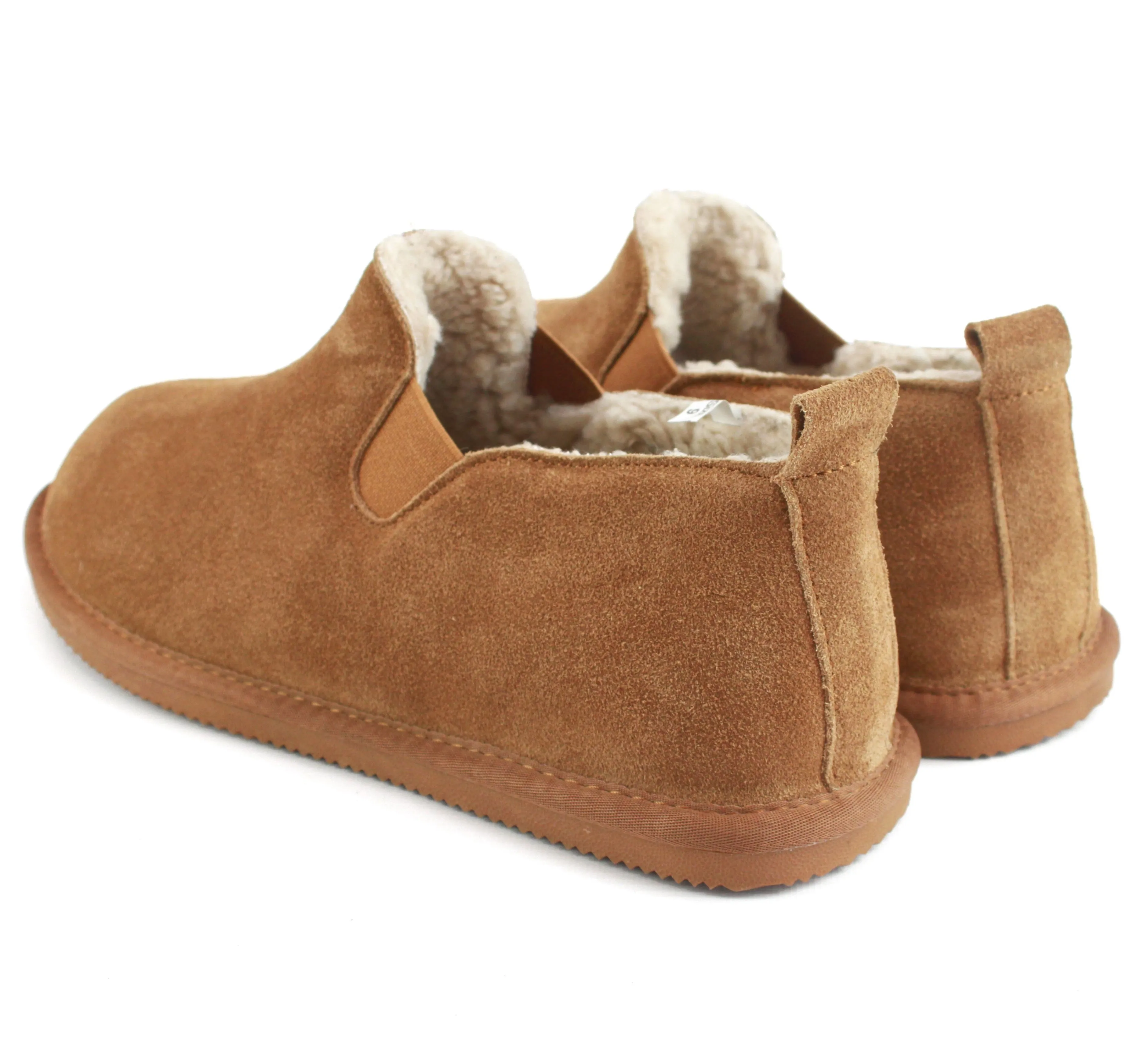 David Men's Berber Fleece Hard Sole Slipper Boot