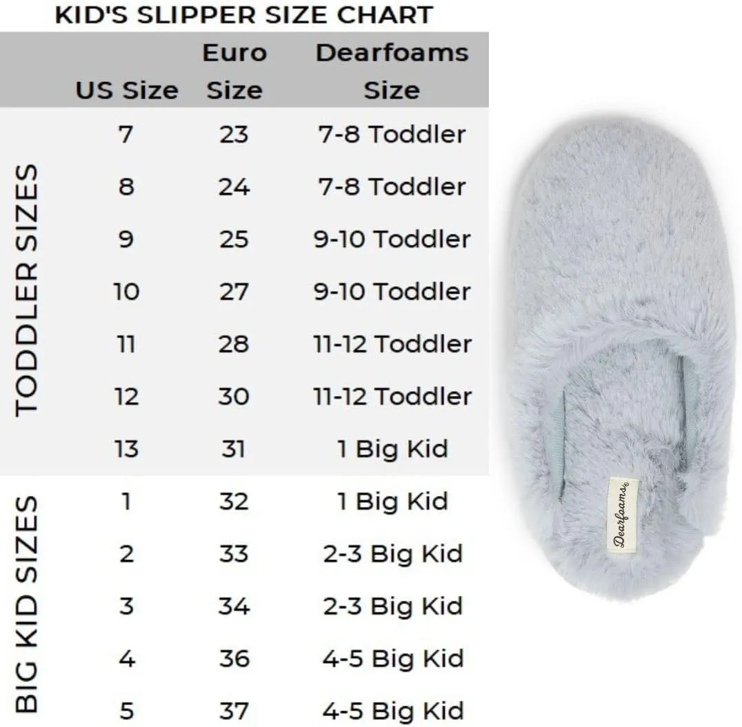 Dearfoams Kids' Washable Brin Pile Scuff Slipper