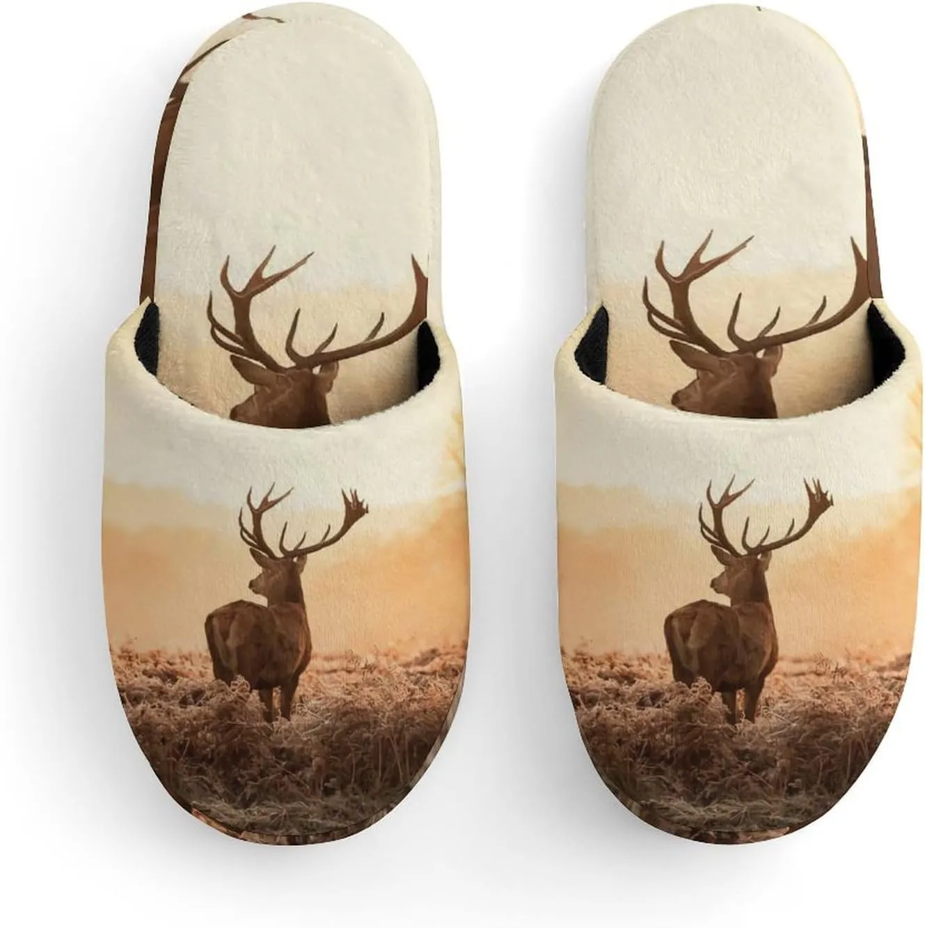 Deer Wilderness Nature Countryside Pattern Child Warm Slippers, Cozy Anti Slip Lightweight for Boys Girlsautumn And Winter Shoes