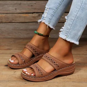Dheva-C Orthopedic Wedge Sandals for Women Summer Dressy 2023 Open Toe Ankle Strap Platform Sandals Casual Strappy Low Wedges Sandals Summer Beach Sandals Dress Shoes Comfortable Outdoor Shoes
