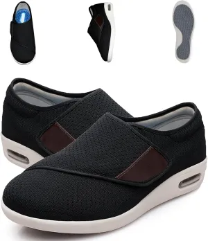 Diabetic Shoes for Women Men Extra Wide Width, Lightweight Adjustable Closure Breathable Walking Shoes Slipper with Non Slip for Elderly Swollen Feet