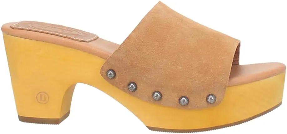 Dingo Womens Beechwood Clog Casual Sandals Casual High Heel 3" & Up - Brown