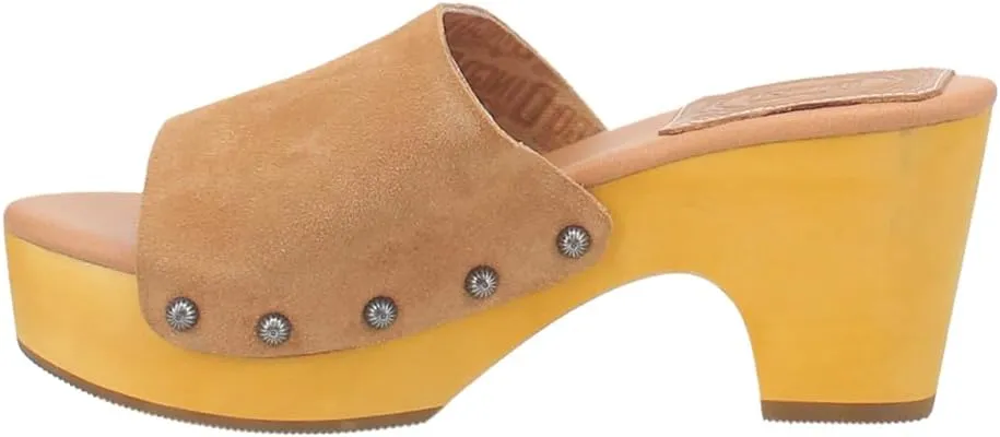 Dingo Womens Beechwood Clog Casual Sandals Casual High Heel 3" & Up - Brown
