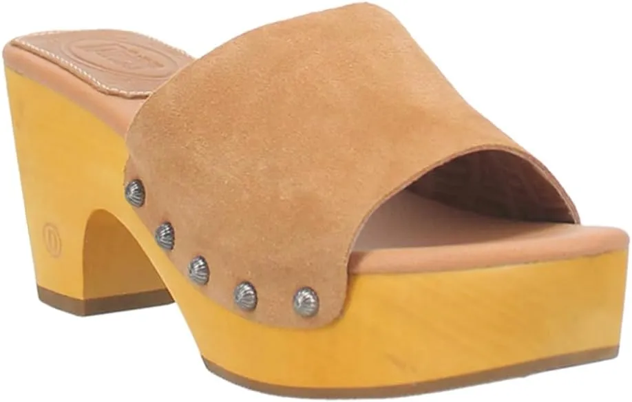 Dingo Womens Beechwood Clog Casual Sandals Casual High Heel 3" & Up - Brown