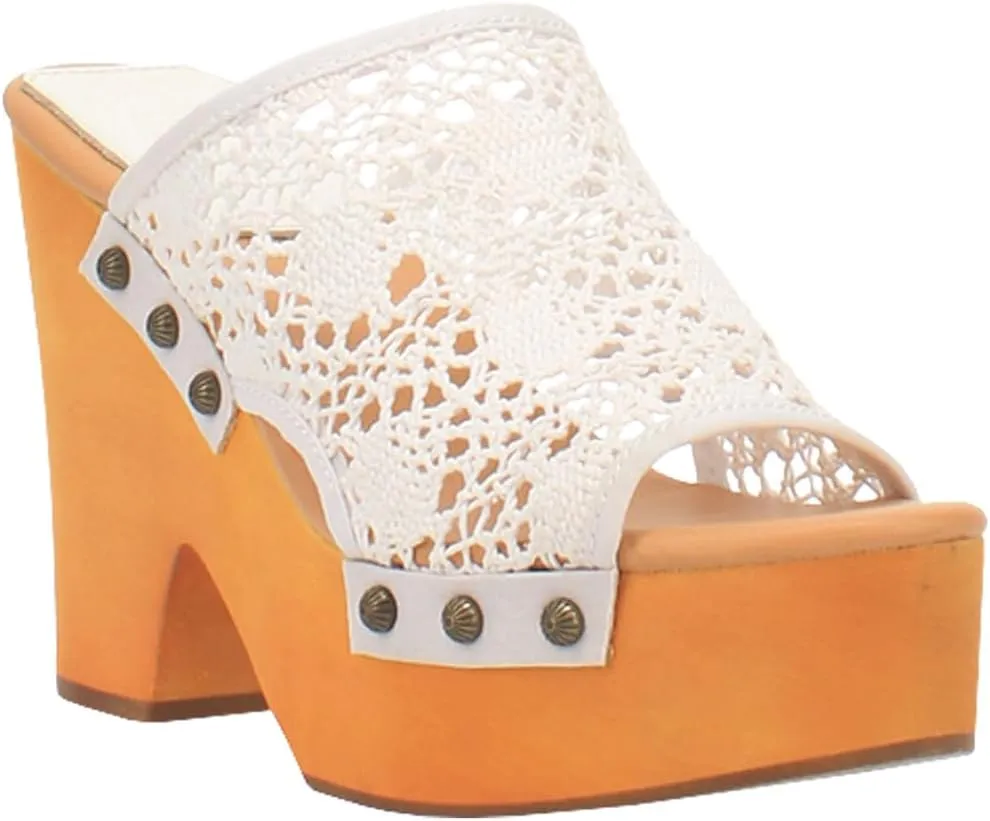 Dingo Womens Crafty Studded Platform Casual Sandals Casual High Heel 3" & Up - Pink